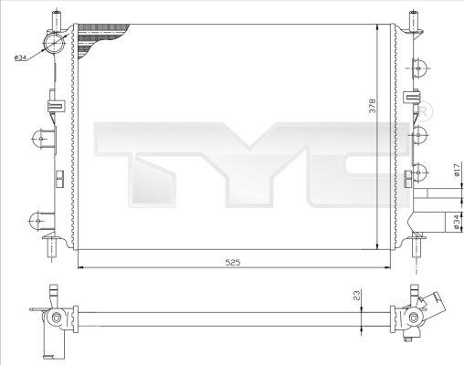 TYC 710-0037-R - Радиатор, охлаждение двигателя unicars.by