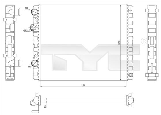 TYC 737-0040 - Радиатор, охлаждение двигателя unicars.by