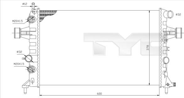 TYC 725-0006 - Радиатор, охлаждение двигателя unicars.by