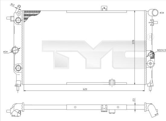 TYC 725-0001-R - Радиатор, охлаждение двигателя unicars.by