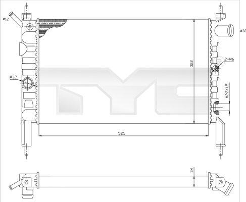 TYC 725-0018 - Радиатор, охлаждение двигателя unicars.by