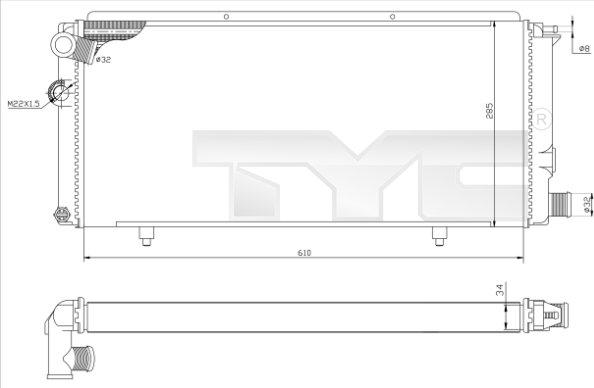 TYC 726-0014-R - Радиатор, охлаждение двигателя unicars.by