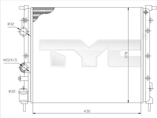 TYC 728-0026 - Радиатор, охлаждение двигателя unicars.by