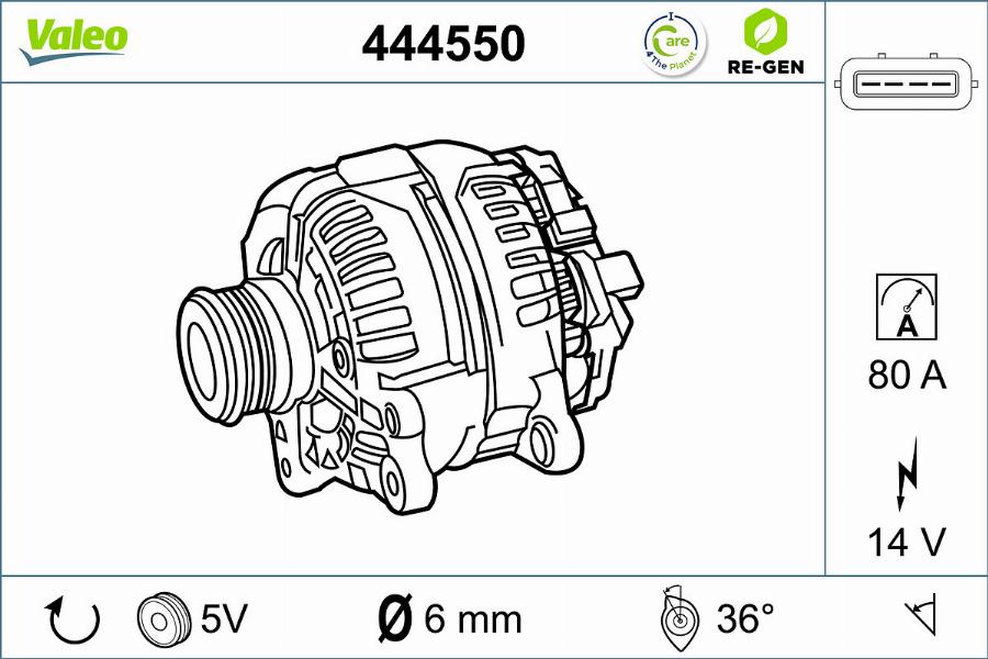 Valeo 444550 - Генератор unicars.by