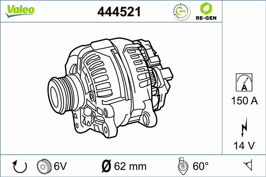 Valeo 444521 - Генератор unicars.by