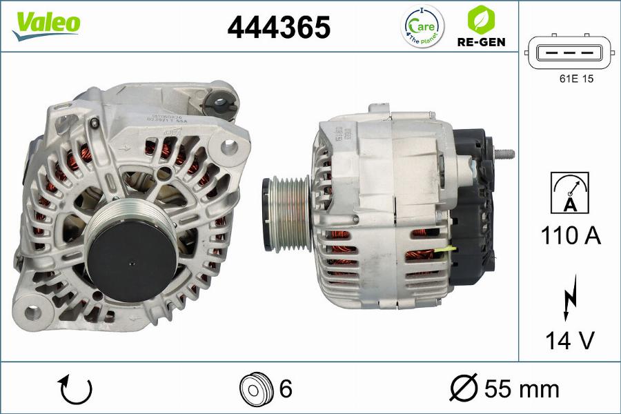 Valeo 444365 - Генератор unicars.by