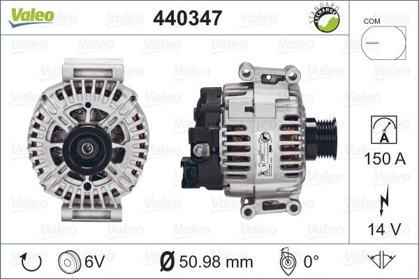 Valeo 440347 - Генератор unicars.by