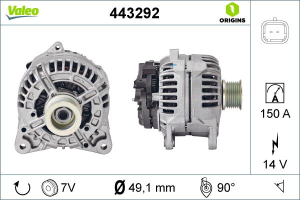 Valeo 443292 - Генератор unicars.by