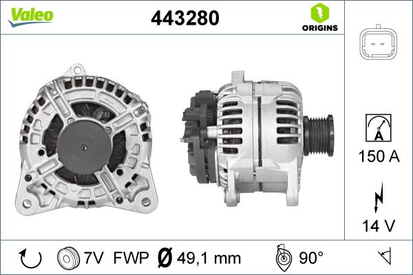 Valeo 443280 - Генератор unicars.by