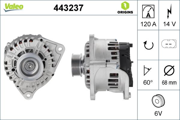 Valeo 443237 - Генератор unicars.by