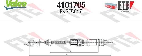 Valeo 4101705 - Трос, управление сцеплением unicars.by