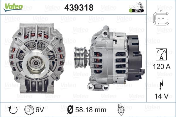 Valeo 439318 - Генератор unicars.by