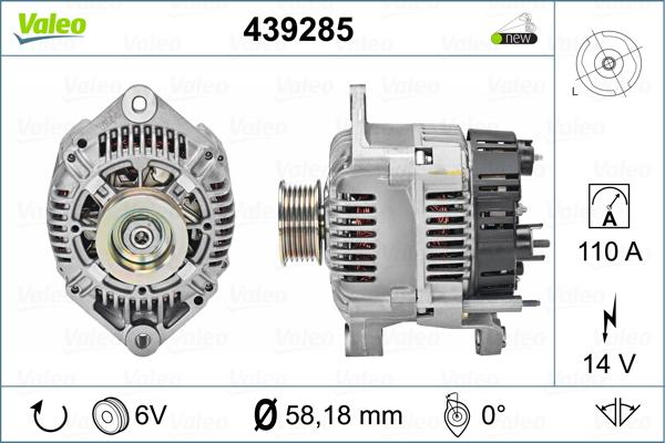 Valeo 439285 - Генератор unicars.by