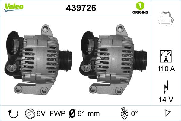 Valeo 439726 - Генератор unicars.by