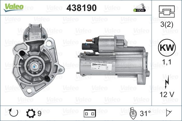 Valeo 438190 - Стартер unicars.by