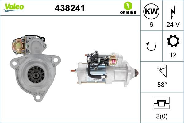 Valeo 438241 - Стартер unicars.by