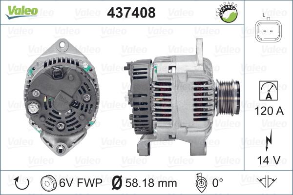 Valeo 437408 - Генератор unicars.by