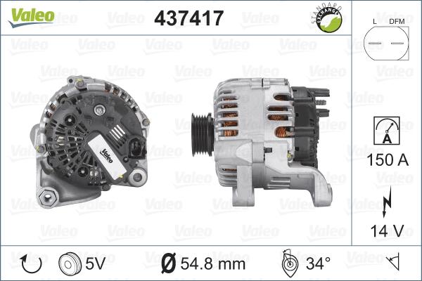 Valeo 437417 - Генератор unicars.by