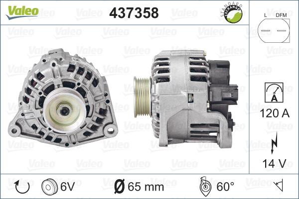 Valeo 437358 - Генератор unicars.by