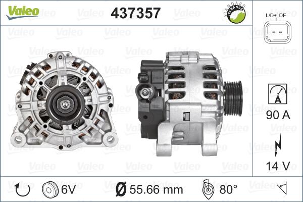 Valeo 437357 - Генератор unicars.by