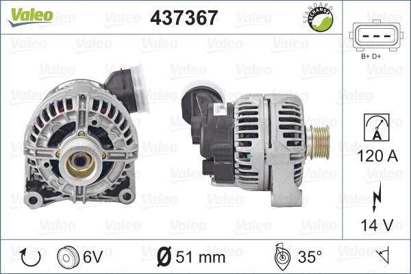 Valeo 437367 - Генератор unicars.by