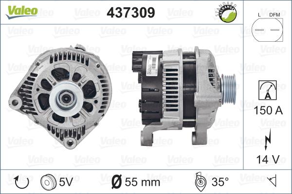 Valeo 437309 - Генератор unicars.by