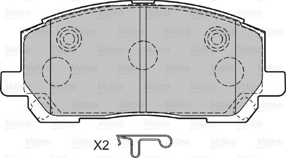 Valeo 598944 - Тормозные колодки, дисковые, комплект unicars.by