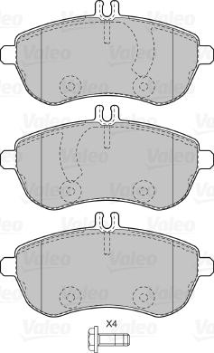 Valeo 598963 - Тормозные колодки, дисковые, комплект unicars.by