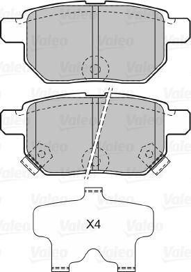 Valeo 598933 - Тормозные колодки, дисковые, комплект unicars.by