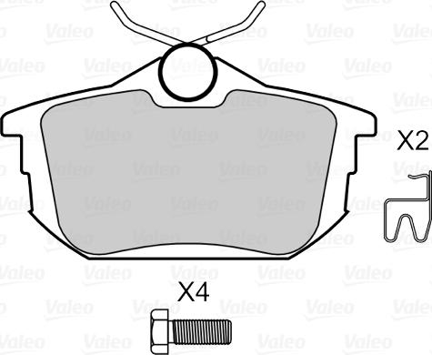 Valeo 598492 - Тормозные колодки, дисковые, комплект unicars.by