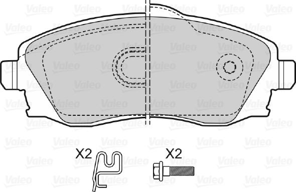 Valeo 598456 - Тормозные колодки, дисковые, комплект unicars.by