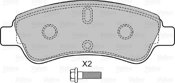 Valeo 598464 - Тормозные колодки, дисковые, комплект unicars.by