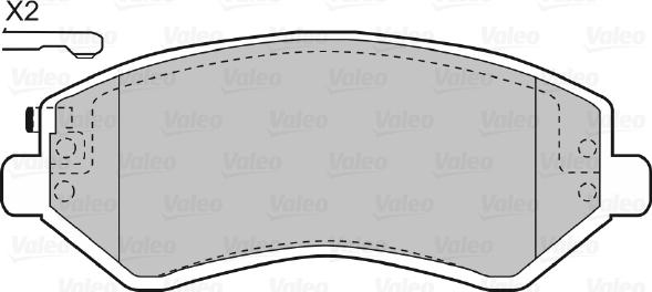 Valeo 598414 - Тормозные колодки, дисковые, комплект unicars.by