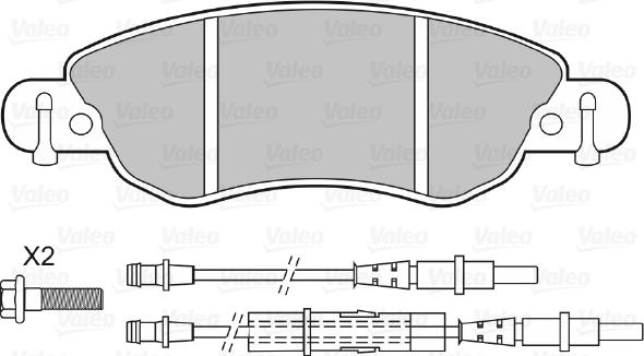 Valeo 598417 - Тормозные колодки, дисковые, комплект unicars.by