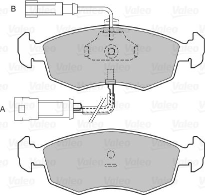 Valeo 598424 - Тормозные колодки, дисковые, комплект unicars.by