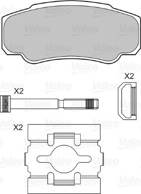 Valeo 598570 - Тормозные колодки, дисковые, комплект unicars.by