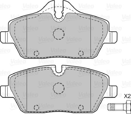 Valeo 598699 - Тормозные колодки, дисковые, комплект unicars.by