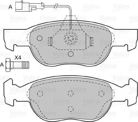 Valeo 598607 - Тормозные колодки, дисковые, комплект unicars.by