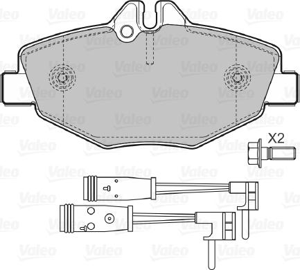 Valeo 598638 - Тормозные колодки, дисковые, комплект unicars.by