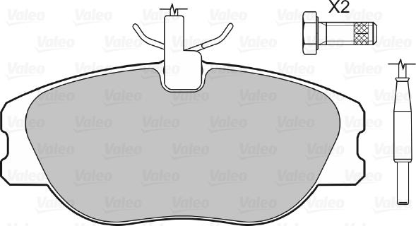 Valeo 598064 - Тормозные колодки, дисковые, комплект unicars.by