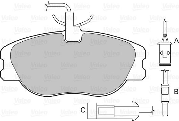 Valeo 598009 - Тормозные колодки, дисковые, комплект unicars.by