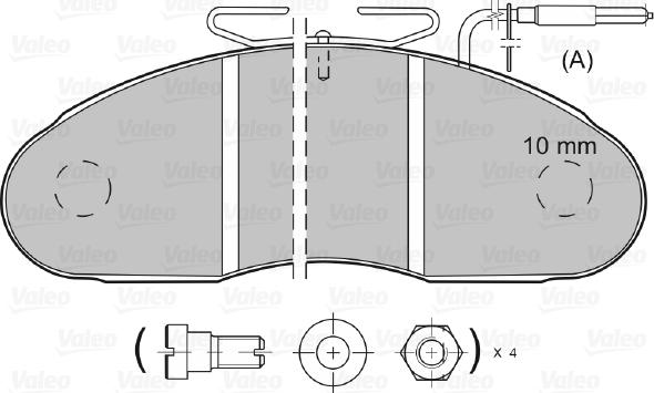 Valeo 598001 - Тормозные колодки, дисковые, комплект unicars.by