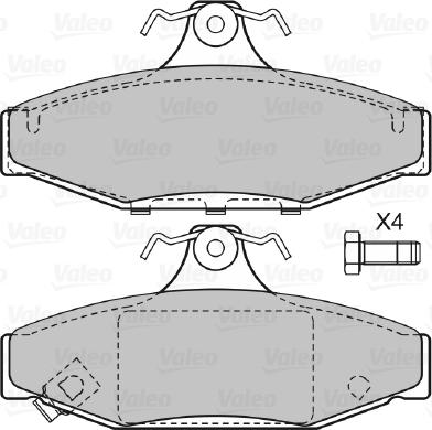 Valeo 598854 - Тормозные колодки, дисковые, комплект unicars.by