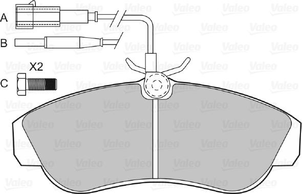 Valeo 598800 - Тормозные колодки, дисковые, комплект unicars.by