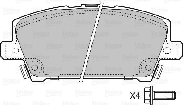 Valeo 598803 - Тормозные колодки, дисковые, комплект unicars.by