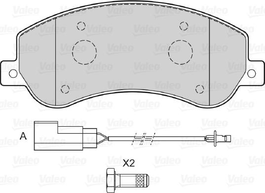 Valeo 598816 - Тормозные колодки, дисковые, комплект unicars.by