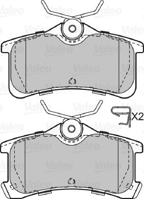 Valeo 598810 - Тормозные колодки, дисковые, комплект unicars.by