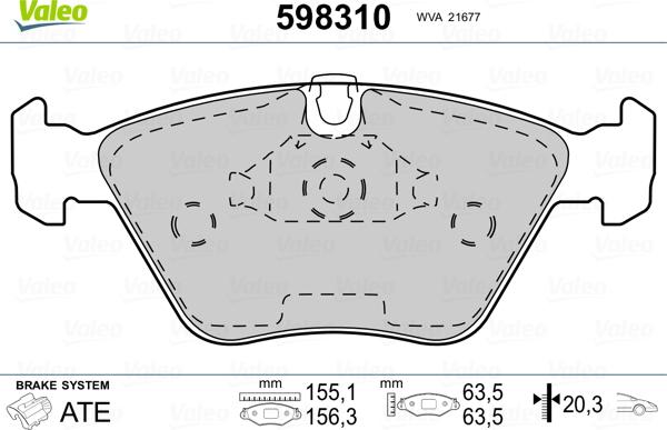 Valeo 598310 - Тормозные колодки, дисковые, комплект unicars.by