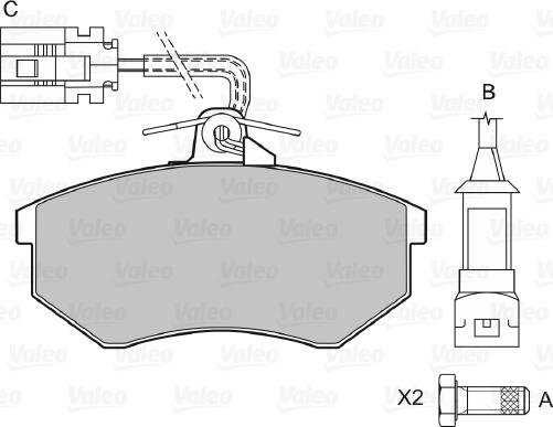 Valeo 598252 - Тормозные колодки, дисковые, комплект unicars.by