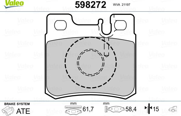 Valeo 598272 - Тормозные колодки, дисковые, комплект unicars.by